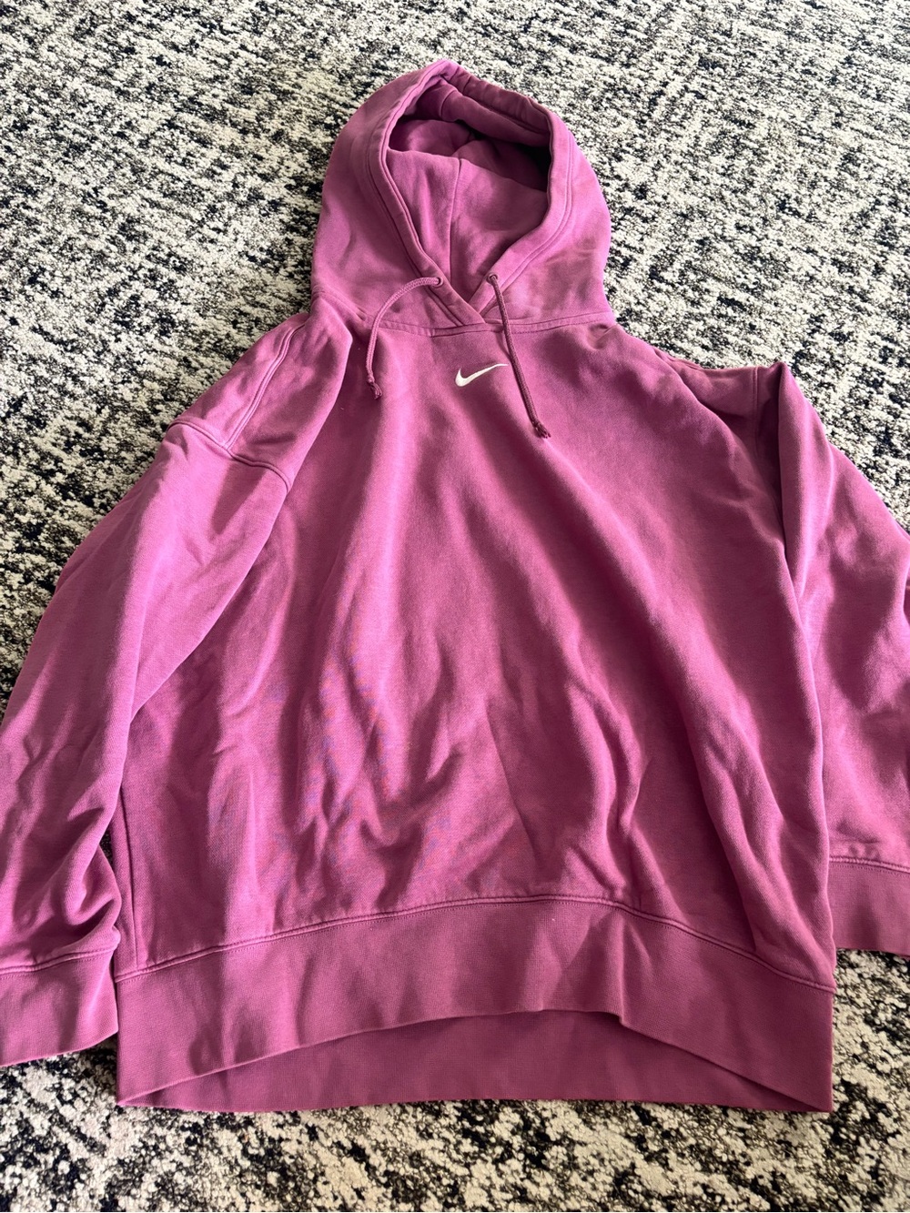 Nike Women's Plum/Pink Hoodie with Small Swoosh